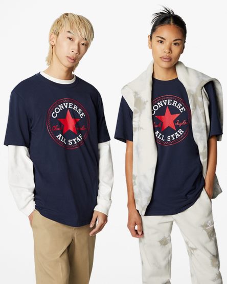 Men's Converse Go-To All Star Patch Standard Fit T-Shirts Obsidian | AU 534C6K